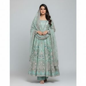 Women's Pakistani Indian Maxi Formal Embroidered Dress 3-Piece - Custom Size